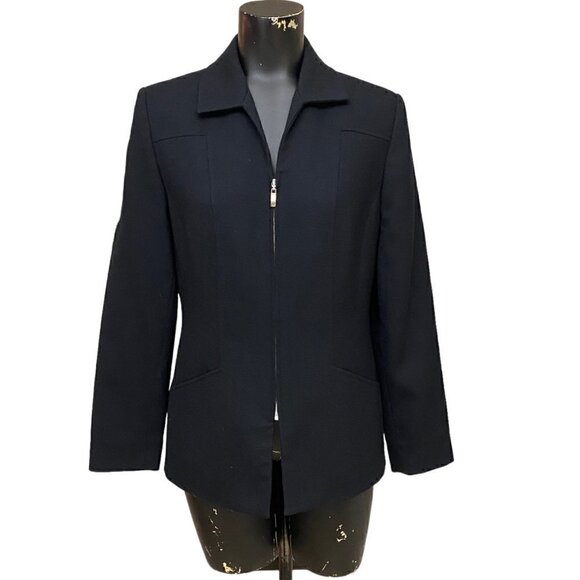 Amanda Smith Black Pure Wool Blazer Jacket Size Small - Picture 1 of 7